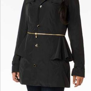 Betsey Johnson Raincoat and zip off peplum skirt Sz Large